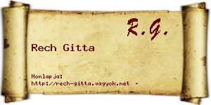 Rech Gitta névjegykártya
